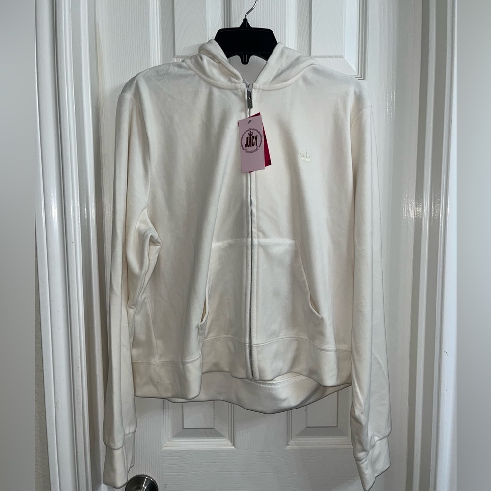 Juicy couture white velour full zip up jacket - Picture 3 of 9